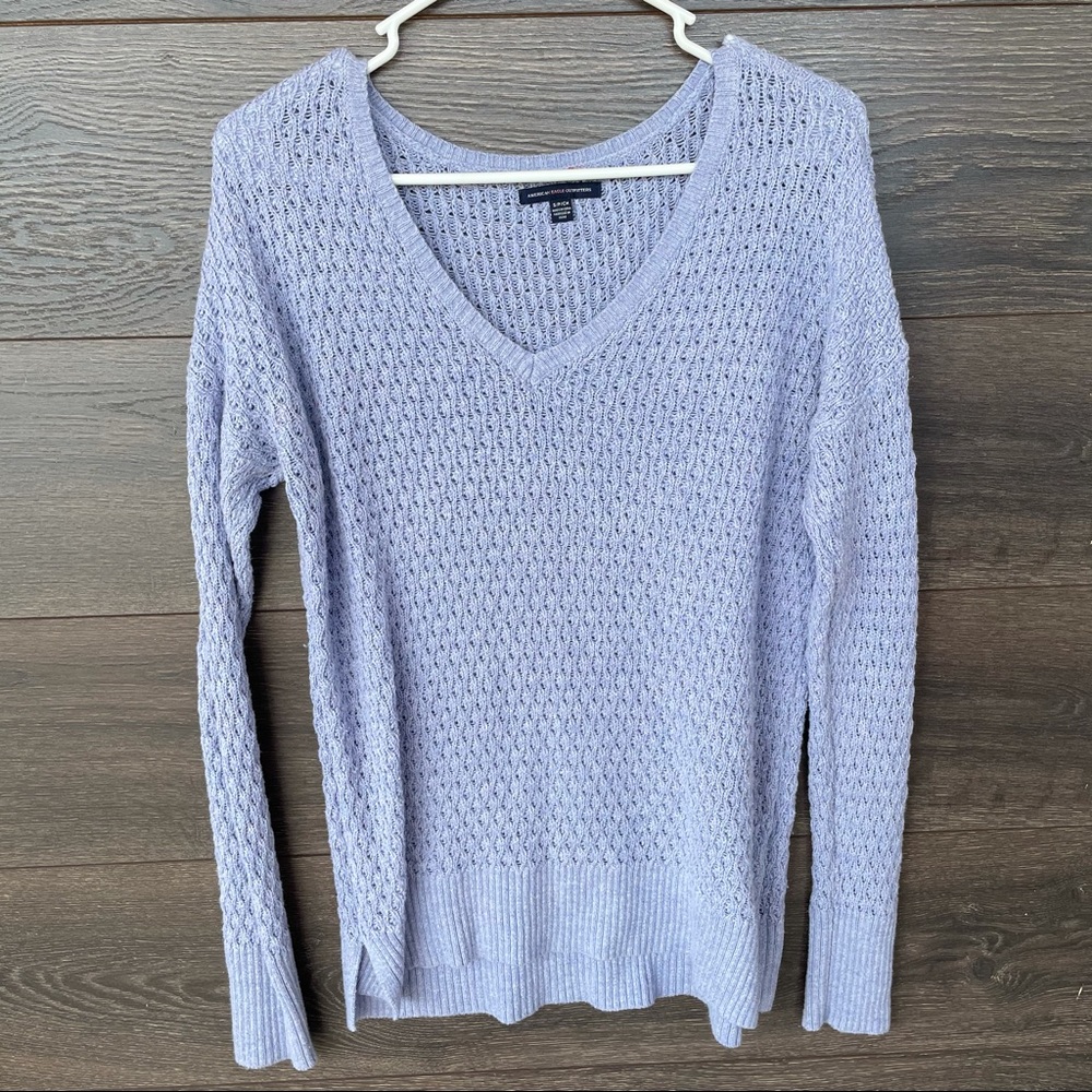 AMERICAN EAGLE | Periwinkle Cable Knit Sweater
